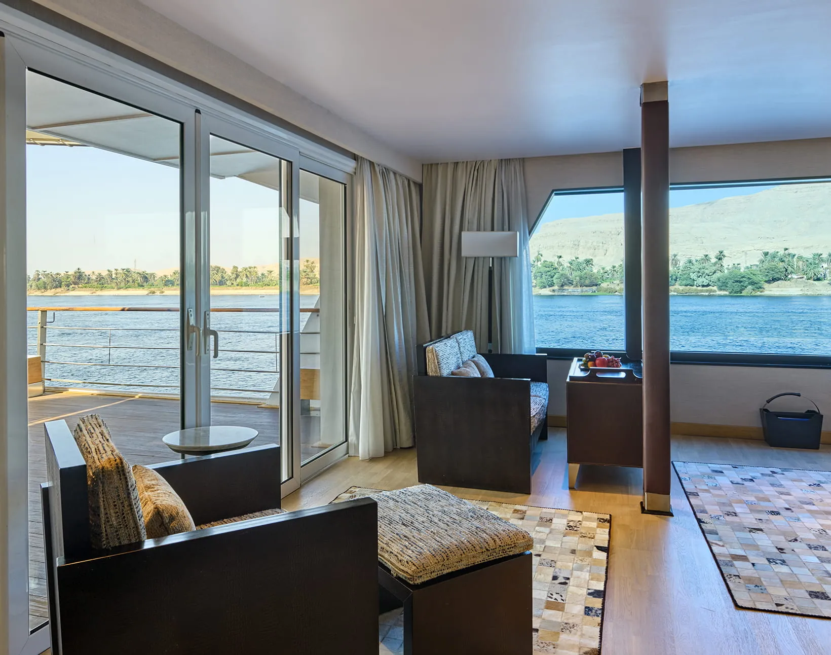 Cabin aboard the The Oberoi Zahra, Luxury Nile Cruiser Nile cruise